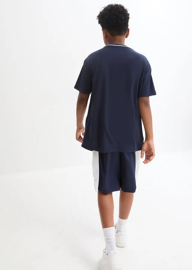 CAMISETA Y PANTALóN CORTO (2 PIEZAS) AZUL MARINOBLANCO